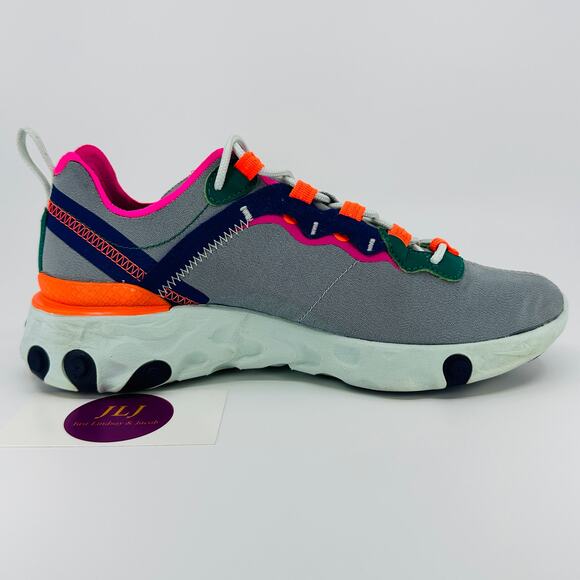 Nike Women's React Element 55 Sneakers 'Wolf Grey Multi-Color' BQ2728-006 Size 7 - Picture 7 of 11